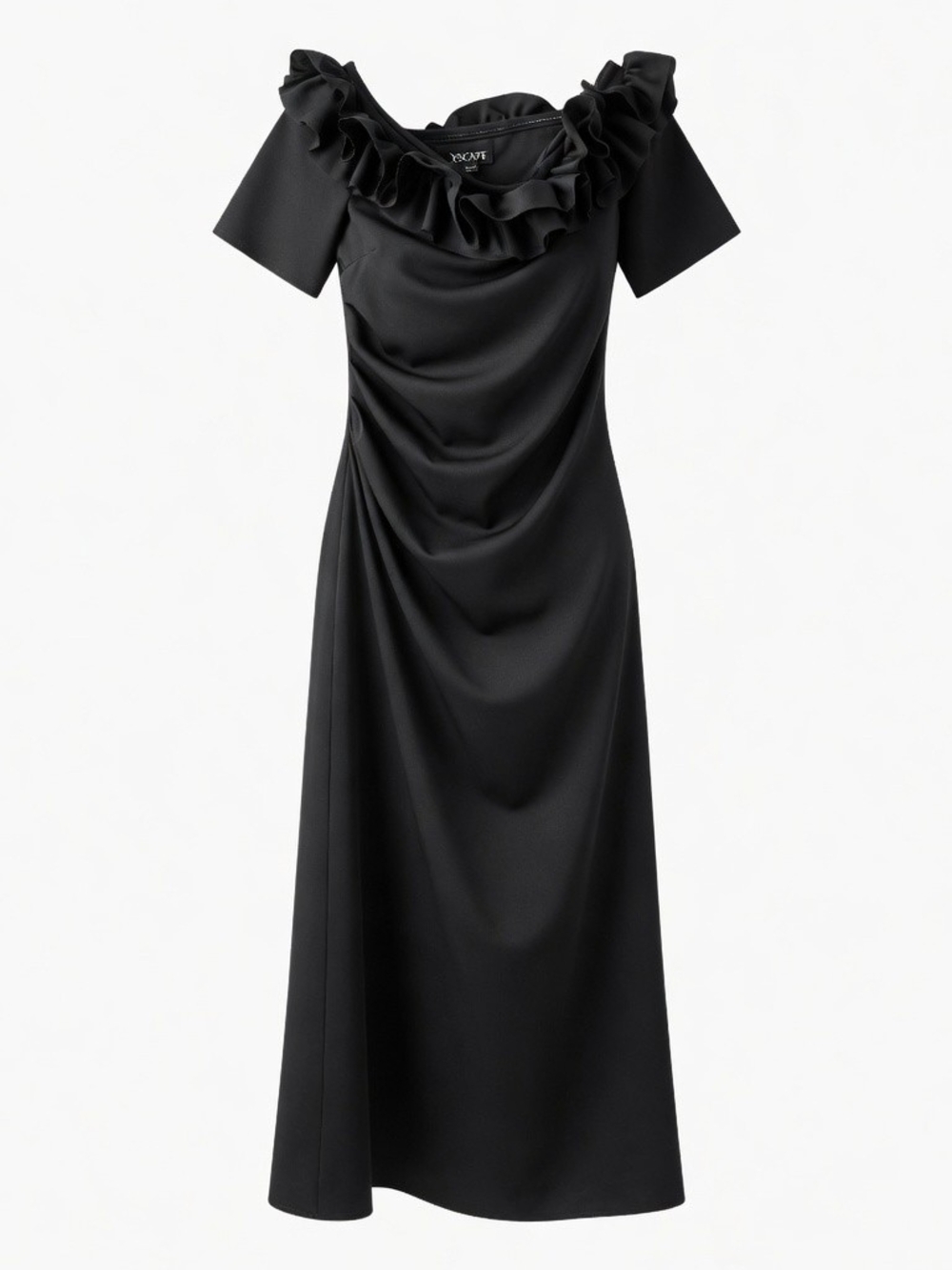 XSCAPE Black Ruffle Dress – Size 16P Petite – Brand New With Tags